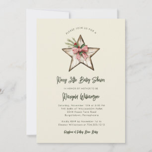 Invitación Merry Little Navidades Rustic Baby Shower