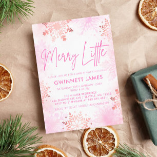 Invitación Merry Little Pink Baby Shower
