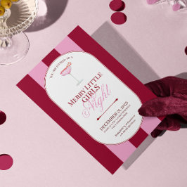 Invitación Merry little red stripe Christmas Party Invitation