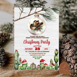 Invitación Merry Little Western Cowboy Navidades Fiesta