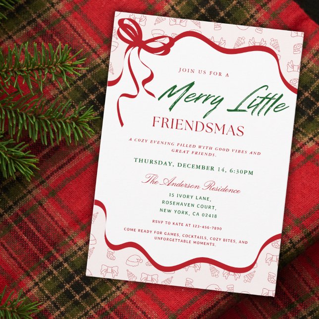 Invitación Merry Little Whimsical Friendsmas Christmas Party (Subido por el creador)