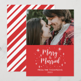 Invitación Merry & Married christmas photo card