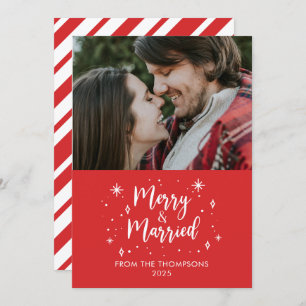 Invitación Merry & Married christmas photo card