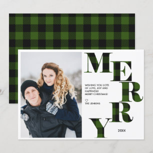 Invitación Merry   Vacaciones fotográficas de búfalo verde