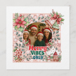 Invitación Merry Vibes Only – Funny Christmas Card