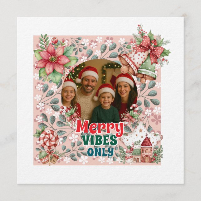 Invitación Merry Vibes Only – Funny Christmas Card  (Anverso)