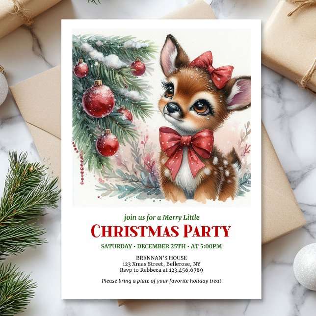 Invitación Merry winter scene Christmas kids invitation digit (Merry winter scene Christmas kids invitation digital download card)
