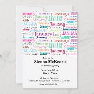 Invitación Mes de cumpleaños Enero