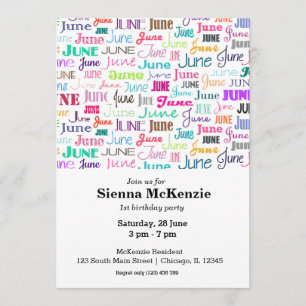 Invitación Mes de cumpleaños junio