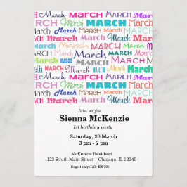 Invitación Mes de cumpleaños marzo