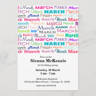 Invitación Mes de cumpleaños marzo