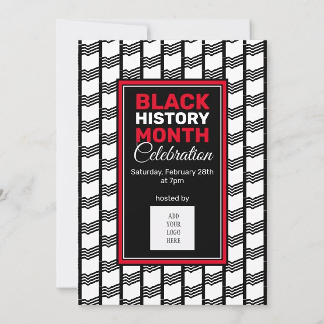 Invitación Mes de historia negra moderna AGREGAR LOGO DE FOTO (Anverso)