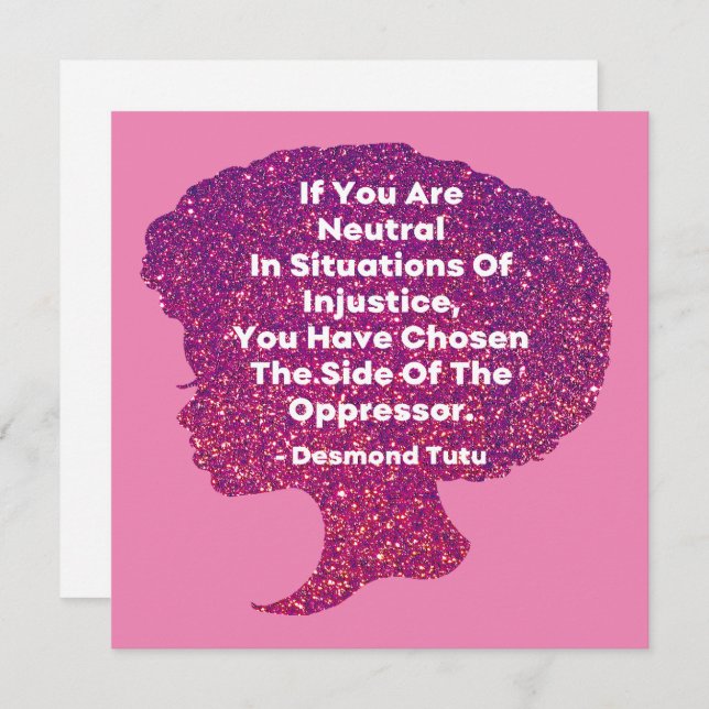 Invitación Mes de la historia negra - Desmond Tutu (Anverso / Reverso)