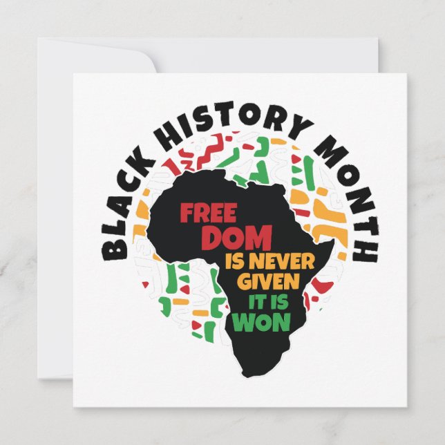 Invitación Mes de la Historia Negra La libertad nunca se da,  (Anverso)