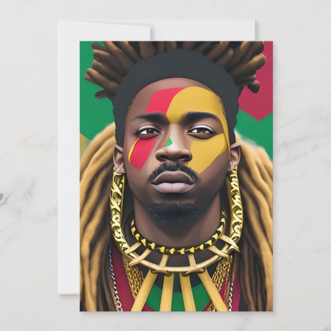 Invitación Mes de la historia negra Melanin King Bruh Hermano (Anverso)