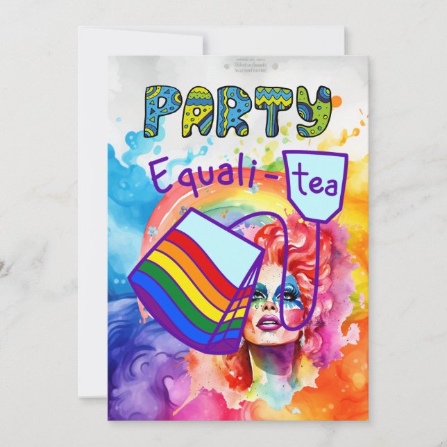 Invitación Mes de orgullo LGBT con arco iris (Anverso)