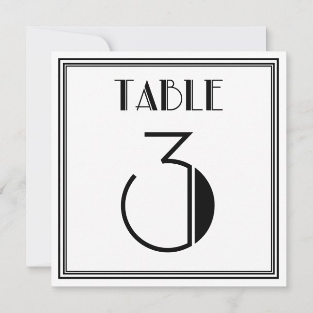 Invitación Mesa Art Deco Número 3 (Anverso)