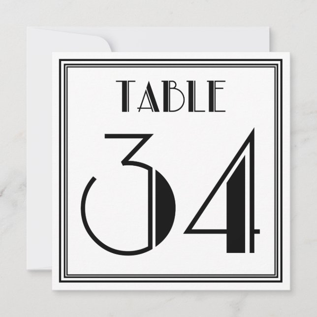 Invitación Mesa Art Déco Número 34 (Anverso)