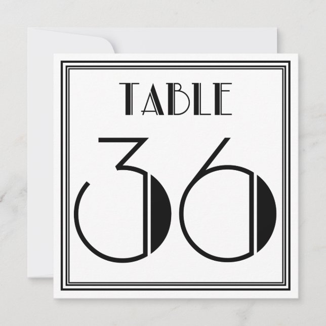 Invitación Mesa Art Déco Número 36 (Anverso)