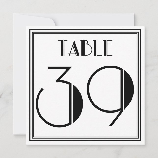 Invitación Mesa Art Déco Número 39 (Anverso)