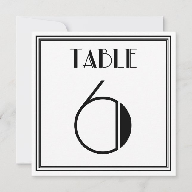 Invitación Mesa Art Déco número 6 (Anverso)