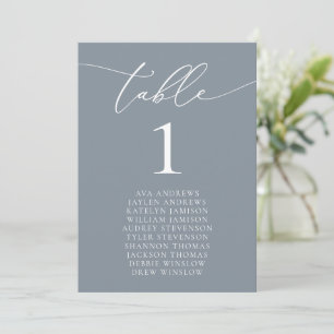 Invitación Mesa de asiento del Boda Minimalista gris azul tur