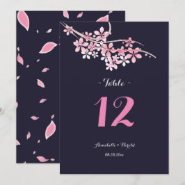 Invitación Mesa de boda floral blanca marina flor de cerezo
