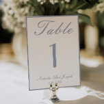 Invitación Mesa de boda retro polvorienta azul dinero antiguo<br><div class="desc">Números de mesa de boda elegantes y sofisticados de dinero antiguo blanco y azul polvoriento. Como puede ver,  presenta un fondo blanco limpio de dinero antiguo con una escritura estética azul que coincide con todo el conjunto.</div>