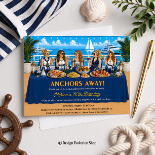 Invitación Mesa de Brunch de Crucero Náutico 'Anclas Alejándo
