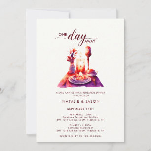 Invitación Mesa de cena de ensayo de acuarela moderna