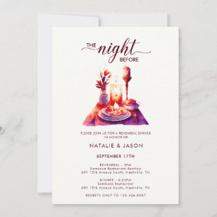Invitación Mesa de cena de ensayo de acuarela moderna