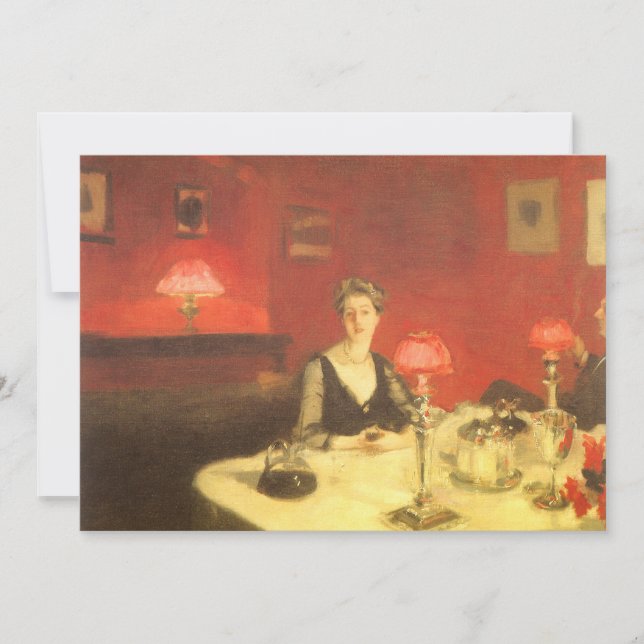 Invitación Mesa de cena por la noche de John Singer Sargent (Anverso)