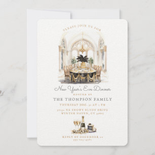 Invitación Mesa de comedor Cena de Año Nuevo
