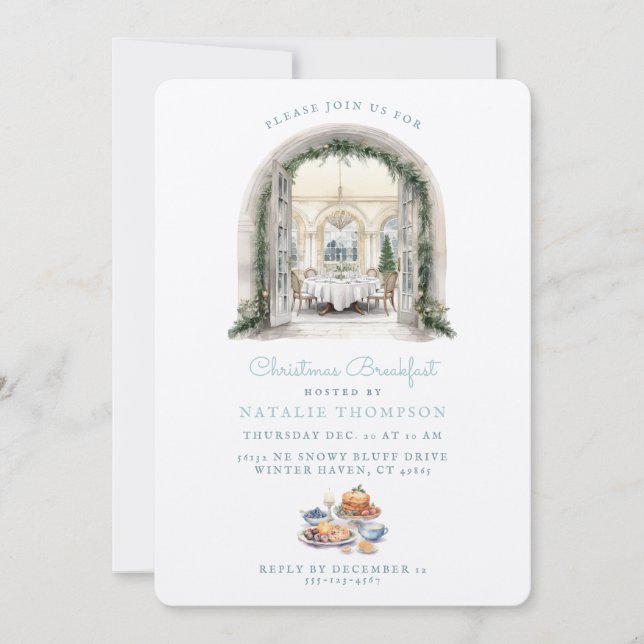 Invitación Mesa de comedor | Desayuno de Navidades (Anverso)