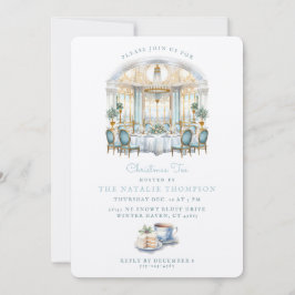 Invitación Mesa de comedor formal | Té Navidad