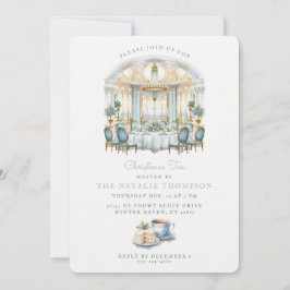 Invitación Mesa de comedor formal | Té Navidad