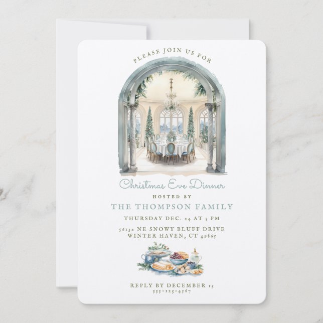 Invitación Mesa de comedor | Navidades Eve Dinner (Anverso)
