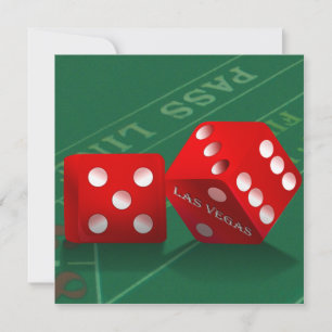 Invitación Mesa de Craps con Dados de Las Vegas