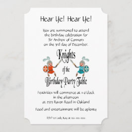 Invitación Mesa de la Fiesta de los Caballeros del Cumpleaños