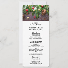 Invitación Mesa de Navidades rusos con pino y nieve