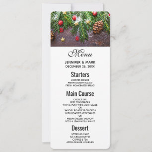 Invitación Mesa de Navidades rusos con pino y nieve