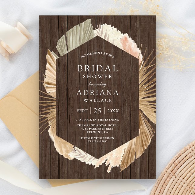 Invitación Mesa de novia de hojas de palma secas de Pampas de (Subido por el creador)