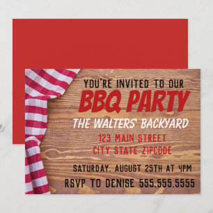 Invitación Mesa de picnic Fiesta BBQ