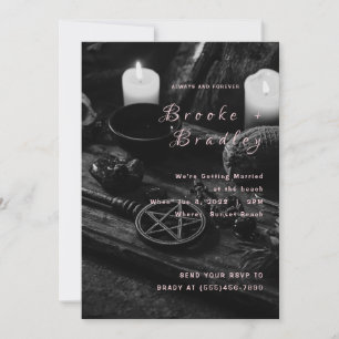 Invitación Mesa de Ritual Mística con Velas Boda