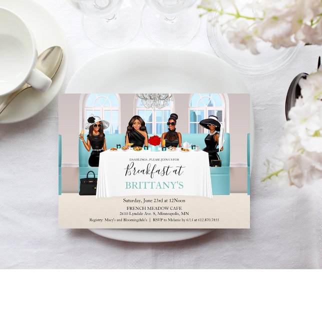 Invitación Mesa de ropa negra de novia afroamericana (Subido por el creador)