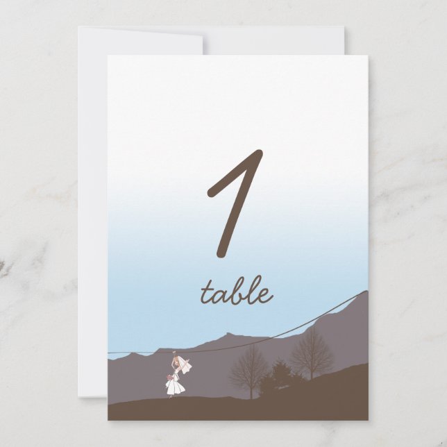 Invitación Mesa de tiro con cable de montaña rústica número (Anverso)