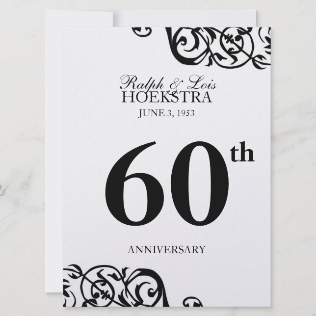 Invitación Mesa del aniversario de la recepción del fiesta (Anverso)