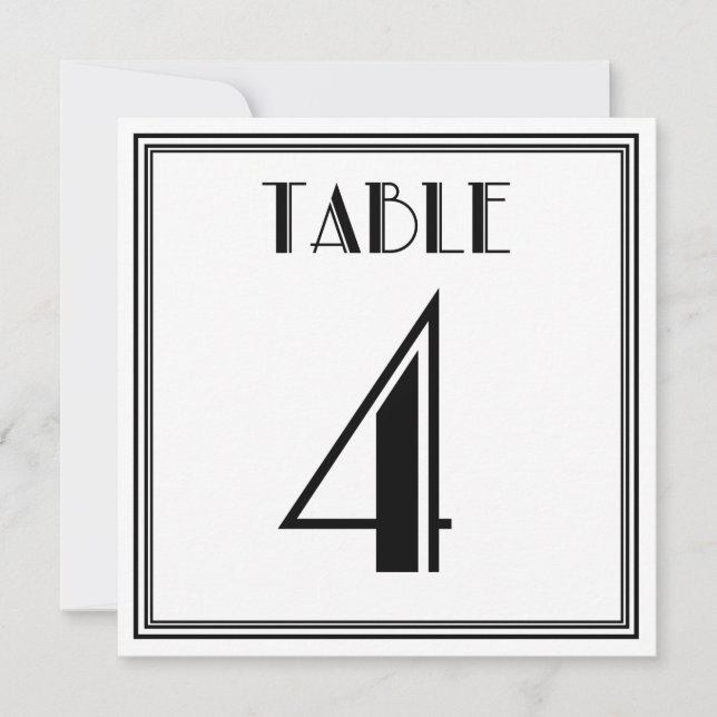 Invitación Mesa número 4 Art Déco (Anverso)