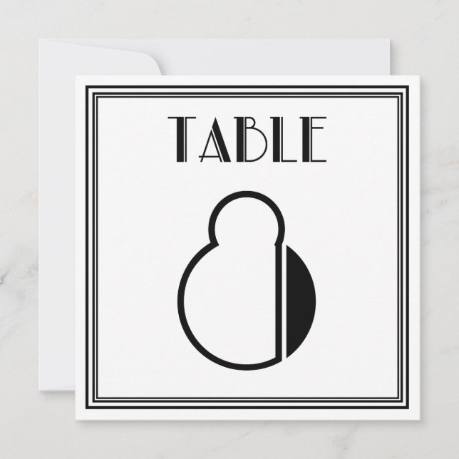 Invitación Mesa número 8 Art Déco (Anverso)