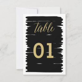Invitación Mesa Número de Trazo Moderno de Pincel